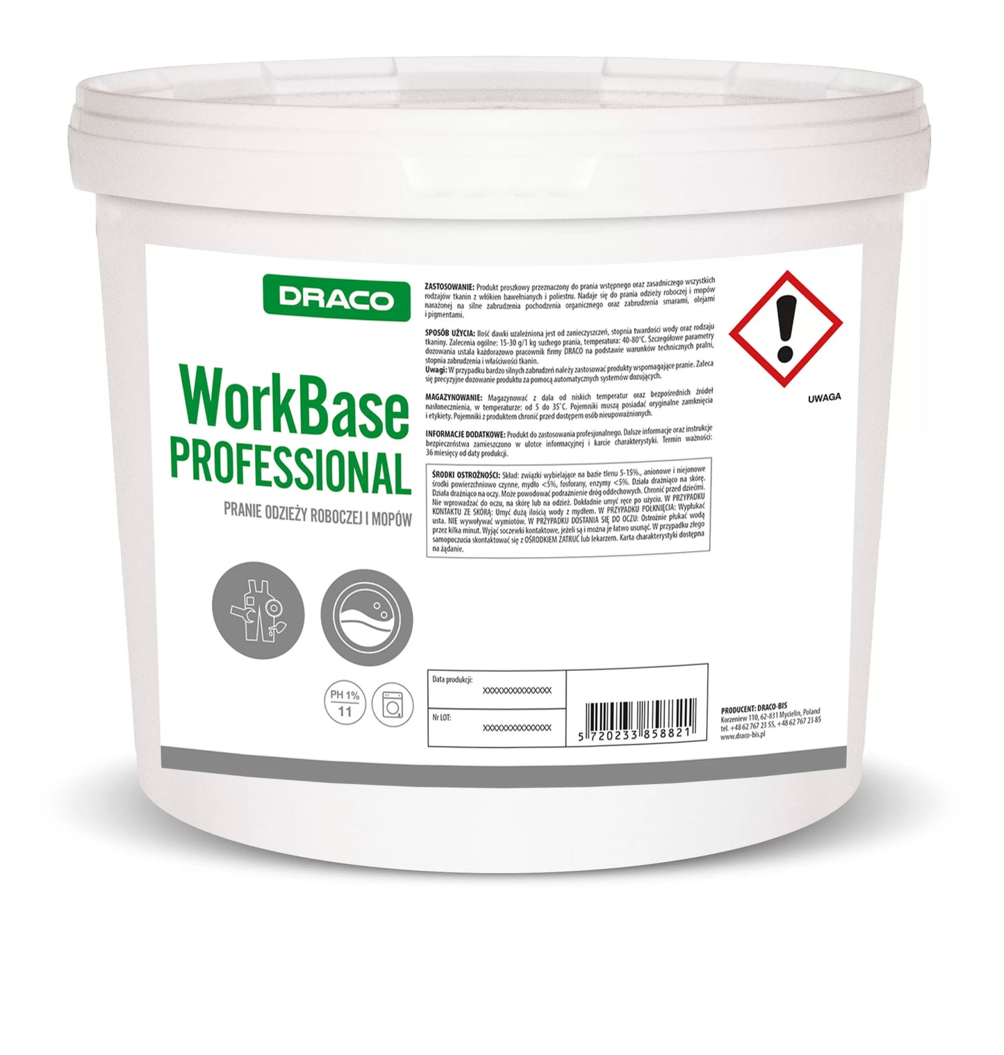 WorkBase PROFESSIONAL skalbimo milteliai darbo drabužiams