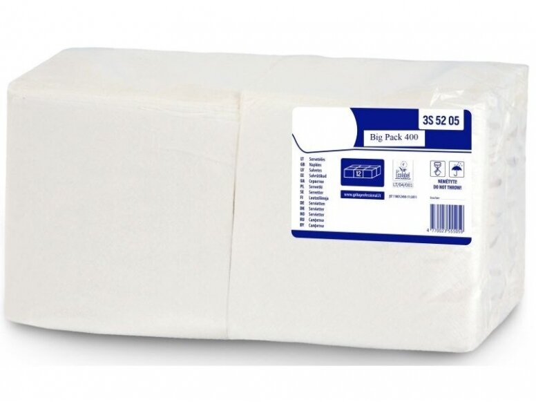 Servetėlės Big-pack baltos 400 vnt