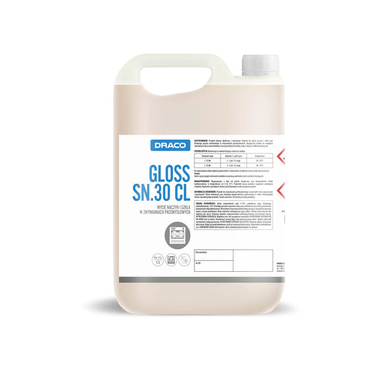 GLOSS SN.30 CL indų ir stiklo ploviklis su chloru pramoninėms indaplovėms