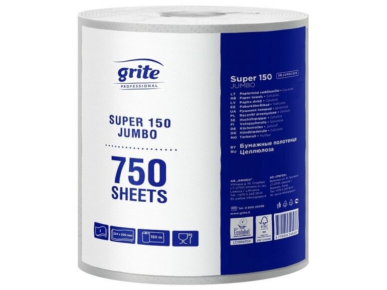 Popieriniai rankšluosčiai Grite Super Maxi Jumbo 150 Coreless
